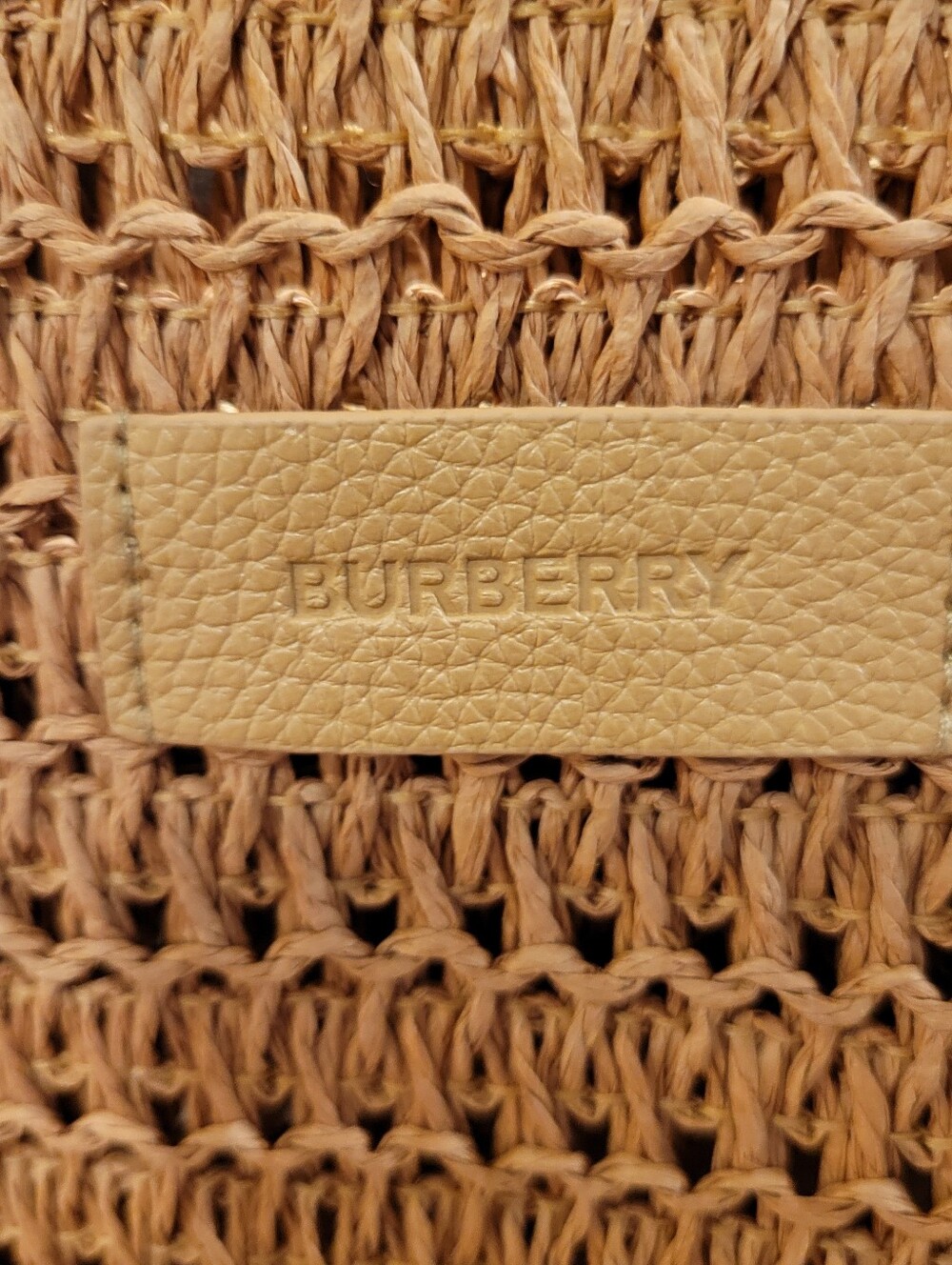 👜NWOT~ BURBERRY RAFFIA TOTE BAG - Picture 5 of 6